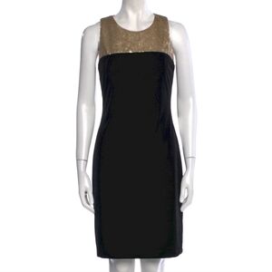 Betsy&Adam Black‎ Velvet and Gold Sequin Dress